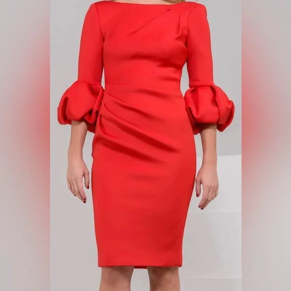 calvin klein red cocktail dress Calvin Klein Red Cocktail Dress Petite Solid Weight Material
